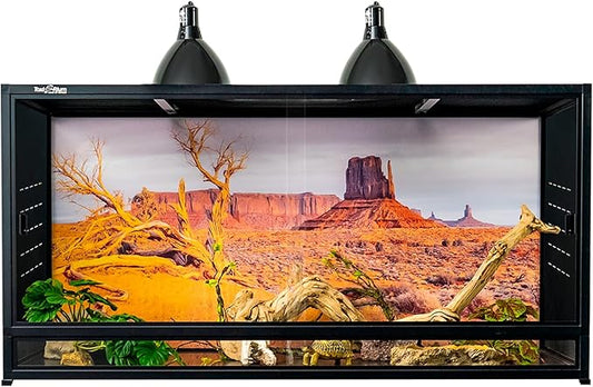 Reptile Tank 44''x20''x20'' ToxiRium Large PVC Reptile Enclosure 76 Gallons for Bearded Dragon Gecko Lizard Snake, Wide Lounge Vivarium Area with Sliding Doors Lock