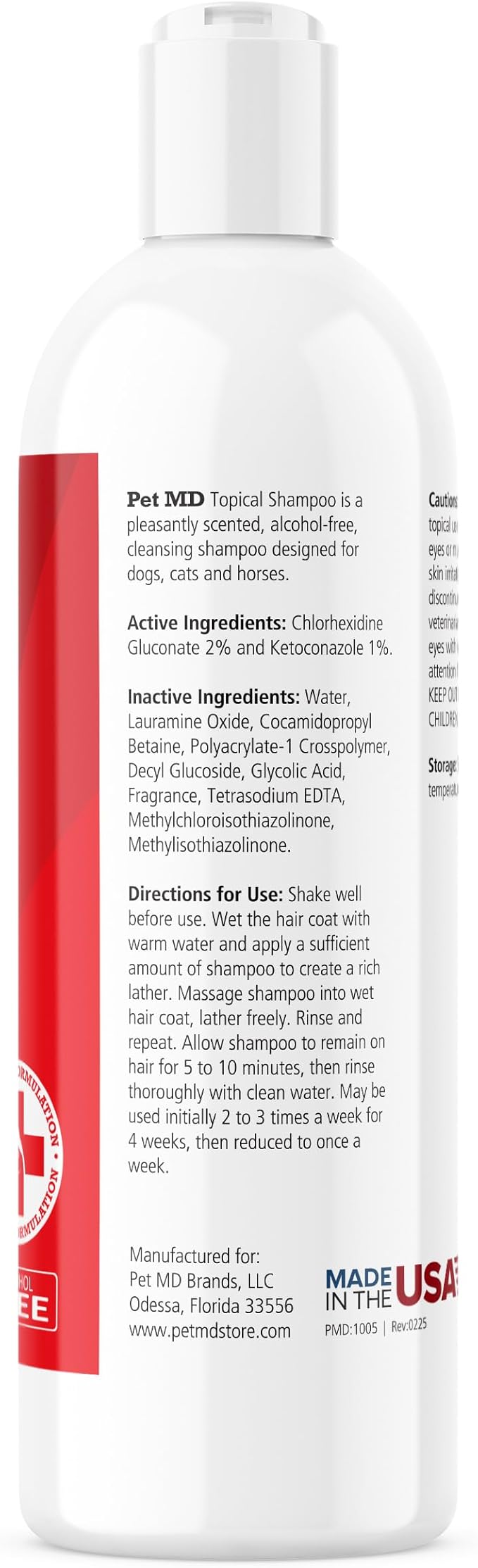 Pet MD Topical Shampoo for Dogs, Cats and Horses - Soap and Paraben Free - 16oz
