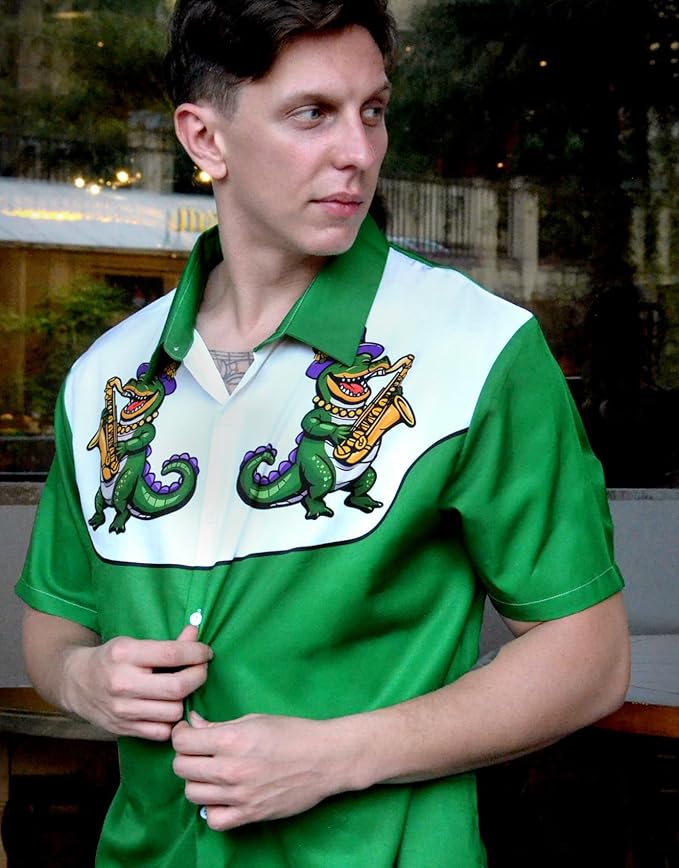 Men’s Hawaiian Shirt Western Cowboy Symmetrical Print Short Sleeve Button Down Casual Beach Holiday Summer Shirt