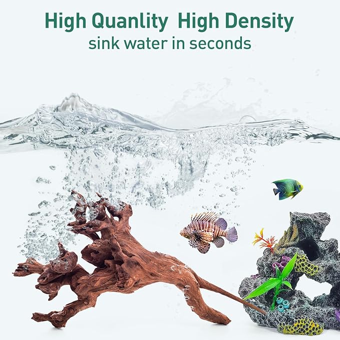 WDEFUN Natural Extral Large Driftwood for Aquarium Decor, 2-Piece 14''-18'' Driftwood for Decorations on Fish Tank, Reptiles Bearded Dragon Accessories or Air Plants