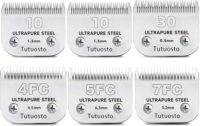 Clipper Blades Pet Grooming Clipper Replacement Blades Detachable Blade Compatible with andis/wahl/Oster Dog Clippers (2 * 10+30+4FC+5FC+7FC)