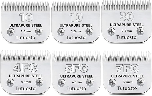 Clipper Blades Pet Grooming Clipper Replacement Blades Detachable Blade Compatible with andis/wahl/Oster Dog Clippers (2 * 10+30+4FC+5FC+7FC)