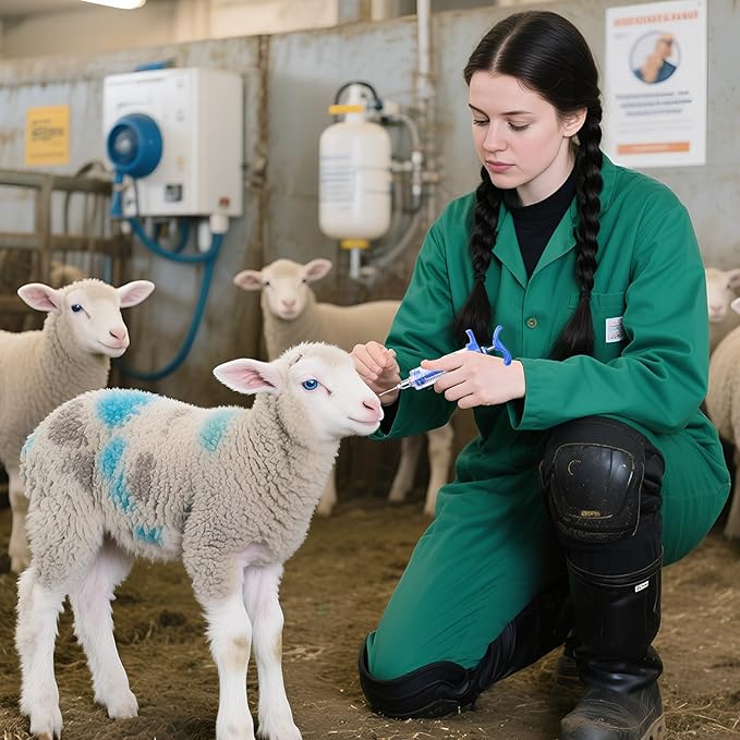 2Pcs 30ML Livestock Syringe, Reusable Adjustable Goat Drench Syringe, with 1 Drench Nozzle 10 Needles, Suitable for Medium And Large Poultry Such As Pigs, Sheep, Cattle, Horses, Etc