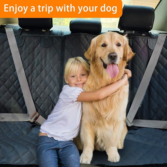 Honest Dog Car Seat Covers, Dog seat Cover with Side Flap for Cars, Trucks, and Suv's - Waterproof & Nonslip Pet Seat Cover for Backseat