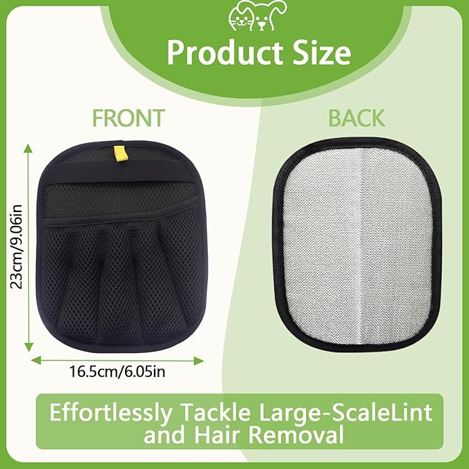 2 Packs Electrostatic Pet Hair Remover Glove for Dogs and Cats – Reusable Brush Pet Hair Removal Glove for Furniture, Car Interiors, Bedding & Clothing