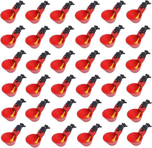 DoubleWood 36Pack Fully Automatic Poultry Drinking Machine Chicken Drinking Cup, Chicken Drinking Watering Cups/Poultry Drinking Machine (36)
