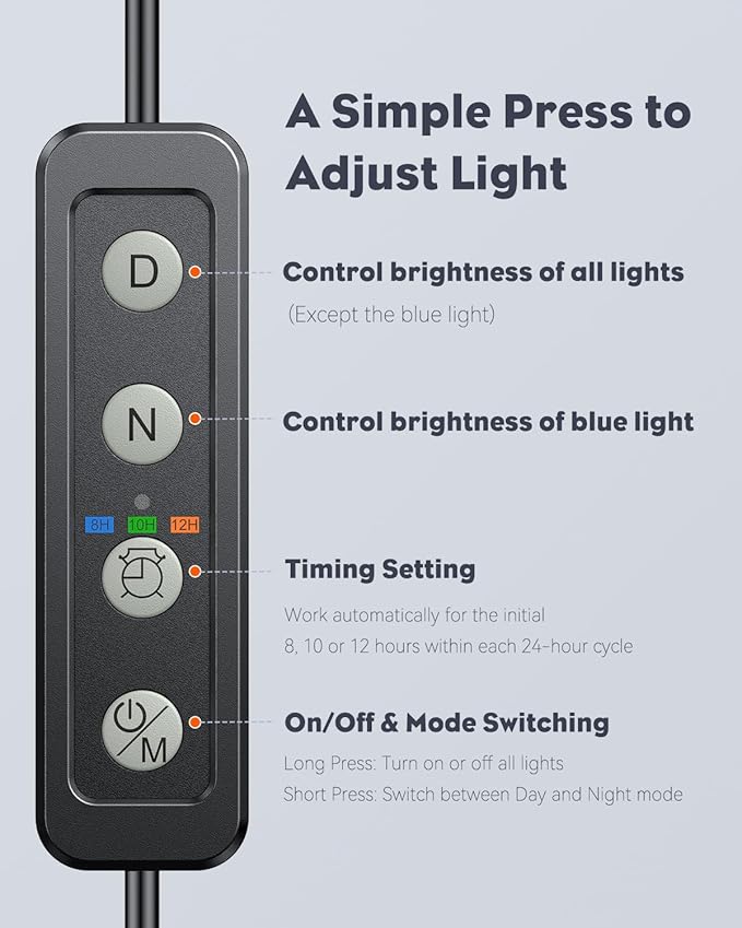 Pawfly 6 W LED Aquarium Light for 1 to 5 Gallon Fish Tanks Clip On Fish Tank Light USB Moving Aquarium Lamp with Full Spectrum Dimmable White Blue Red Green Lights with Timer (Adapter Not Included)