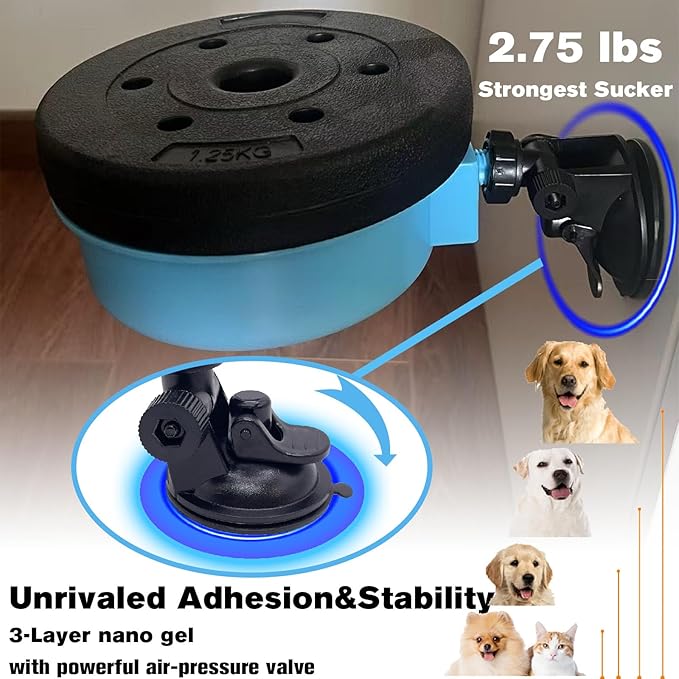 Jacknthe-Healthy and Practical, pet Breed and Growth Adjustable Bowl Height and Feeding Angle, adhered to a Smooth Surface and Foldable for Easy Storage.