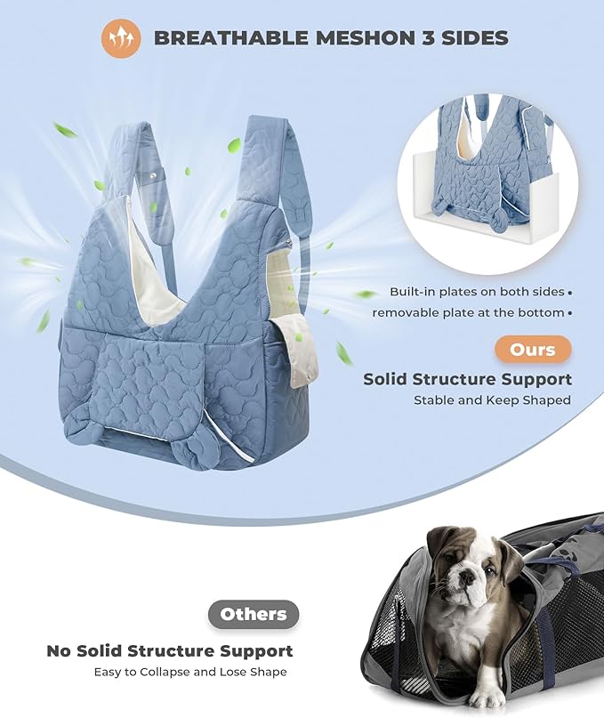 Pet Carrier Backpack, Adjustable Pet Front Cat Dog Carrier Backpack Travel Bag for Small Medium Dogs Cats and Rabbits, Safety Strap with Removable Bottom Plate for Camping Hiking Traveling