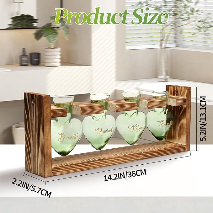 Plants Propagation Stations Plant Terrarium Kit for Bathroom Glass Planters for Indoor Plants Bathroom Decor Accessories - Relax Soak Unwind Breathe