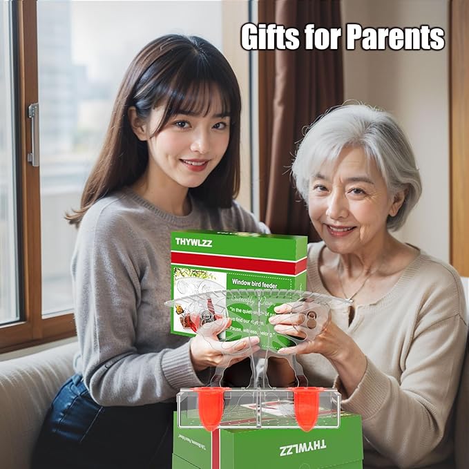 Clear Window Bird feeders with Strong Suction Cups,Butterfly-Shaped Acrylic Window Mount Bird Water feeders for Outdoors Squirrel Proof,Window Bird feeders for Viewing Cats House Gift,Garden Decor;