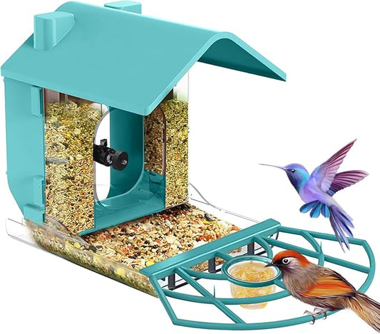 FUTUREZEN Smart Bird Feeder for Outdoors, Security Camera Compatible for Bird-Watching (Camera Not Included)