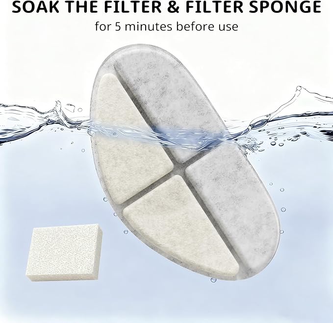 6 Packs Dog Water Filter Replacement, Feelneedy Cat Fountain Filters for (FN-W05) 7L/1.8Gal Dog Water Bowl Dispenser, Apetdola Cat Water Fountain (FP30)