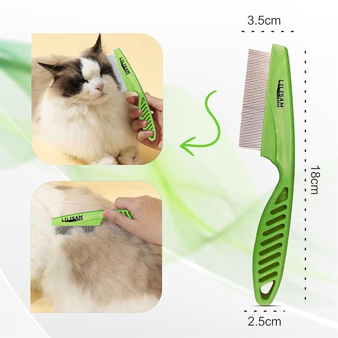 Pet Self Cleaning Slicker Brush and Grooming Comb - Gently Removes Loose Hair, Tangles, and Dirt - Skin Friendly Deshedding Grooming Tool for Hair Dogs & Cats - Pet Supplies Accessories (Green)