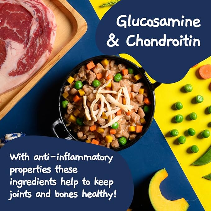 MOOCHIE Grain Free Small Dogs Wet Dog Food - Fit and Firm - Real Beef & Vegetables - No Artificial Flavors or Preservative - 12 x 3 oz Pouch