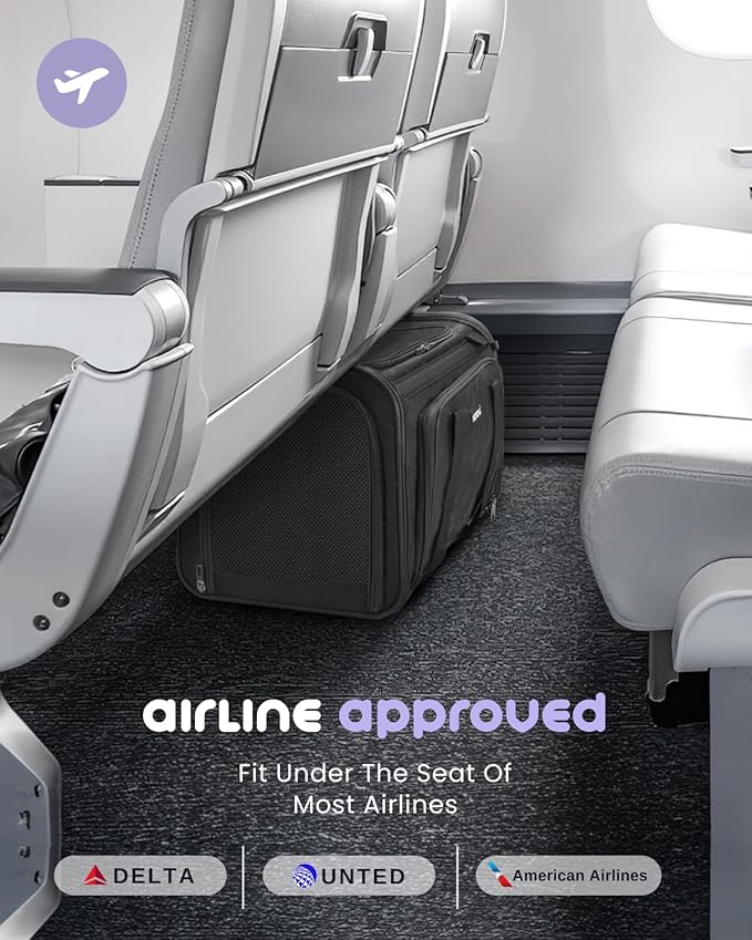 MIDOG Cat Carrier Soft for Small to Medium-Sized Cats,Up to 15 Lbs,TSA Airline Approved Soft Sided Pet Carrier,Collapsible Travel Cat Bag(Black)