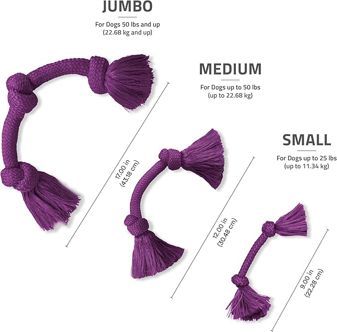 Playology Dog Toys | Dri-Tech Rope Toy Tug of War Rope for Aggressive Chewers | Jumbo Bacon Scented Toy - Easy to Clean and Made from Non Toxic Materials