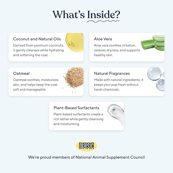 Pawfy Dog Shampoo and Conditioner for Itchy Skin Relief | Puppy Shampoo for Sensitive Skin | Natural 5 in 1 Pet Shampoo with Coconut, Oatmeal & Aloe Vera| Ideal Dog Wash for Smelly Dogs