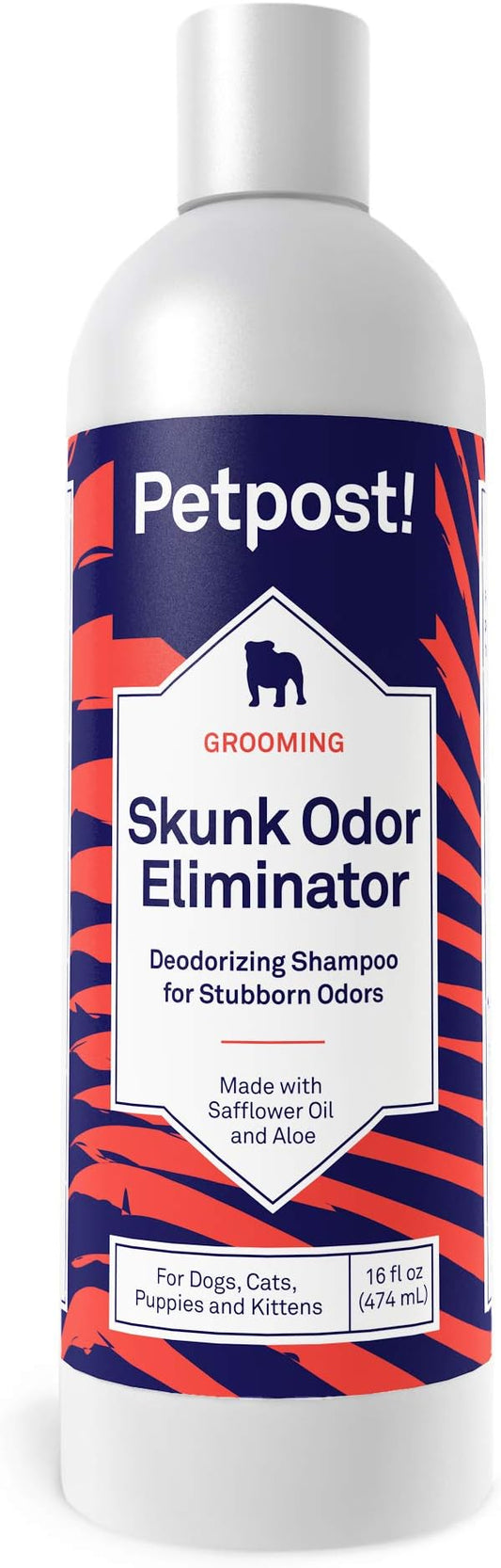 Petpost | Skunk Odor Eliminator Shampoo for Dogs & Cats. Neutralizes Strong Odors. Gentle & Safe Formula. 16 oz
