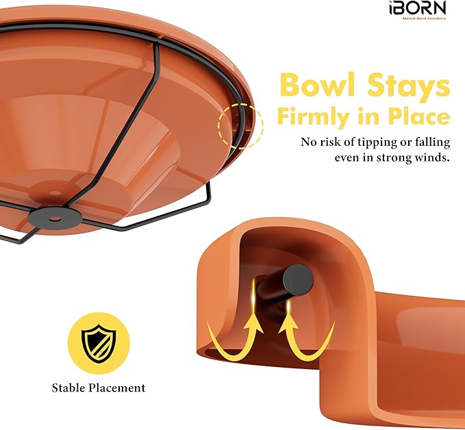 iBorn 36Inch Freestanding Bird Bath for Outside,12″ BPA-Free Plastic Bowl,Birdbaths with 3 Adjustable Height Pole,5-Prongs Base,Metal Pole and Plastic Bird Bath Bowl,Pack of 1（Not Include Fountain）