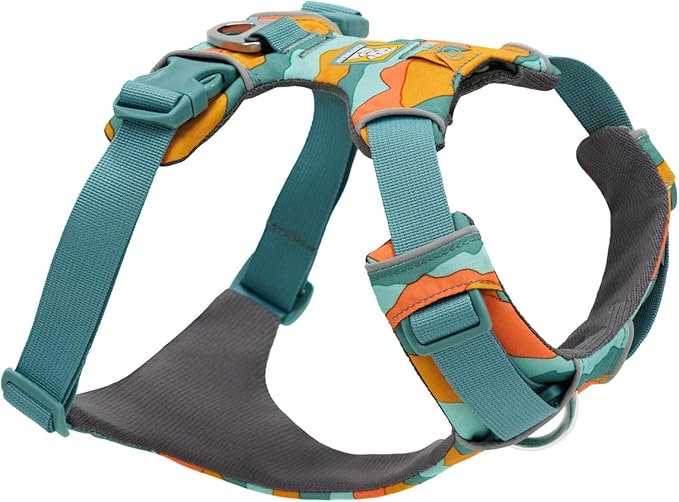 Ruffwear, Front Range Dog Harness, Reflective Soft Padded Everyday Harness with Dual Leash Clips, Adjustable and Lightweight Fit for Training or Walking for All Dogs, Spring Mountains, Medium