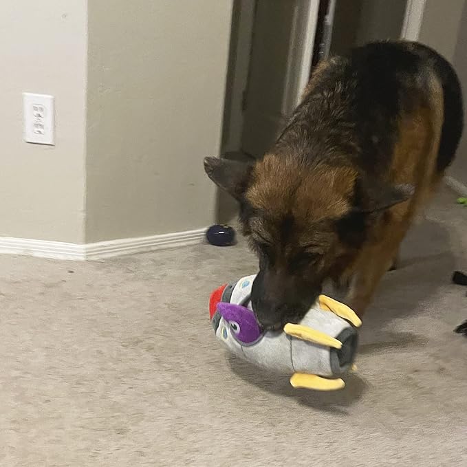 Jalousie Multipack Dog Squeaky Toys Strong Almost Indestructible, with Added Liner for Longer Play Dog Chew Toys (6 Pack Spaceship Hide and Seek)