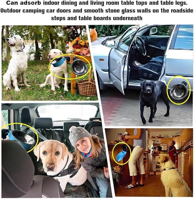 Jacknthe-Healthy and Practical, pet Breed and Growth Adjustable Bowl Height and Feeding Angle, adhered to a Smooth Surface and Foldable for Easy Storage.