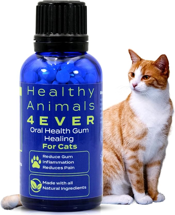 HA4E - Cat Oral Health - Relieves Inflammation, Soothes Pain & Fights Gum Disease - Natural, Non-GMO, Organic, Gluten-Free & Chemical-Free - 300 Tablets