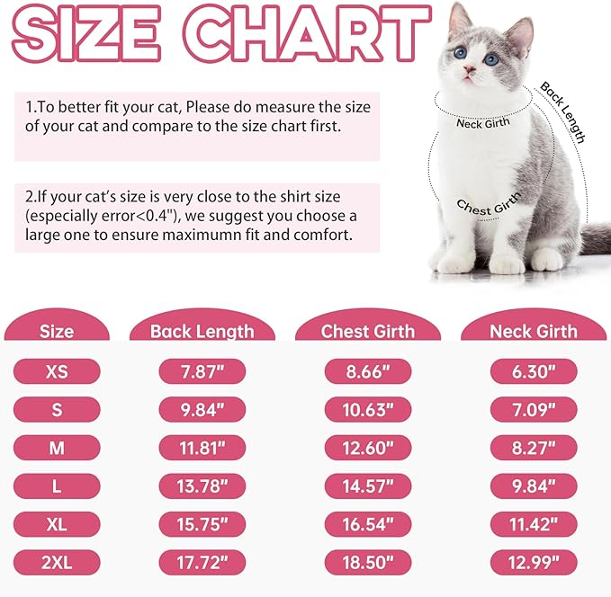 QBLEEV Sticky Hair Cat Clothes, Prevent Fur Shedding Shirts for Cats Only, Kitten Pajamas Costumes Outfits for Daily Wear Parties Photography, Anti-Shed Cat Onesie Recovery Suit for Cat or Small Dogs