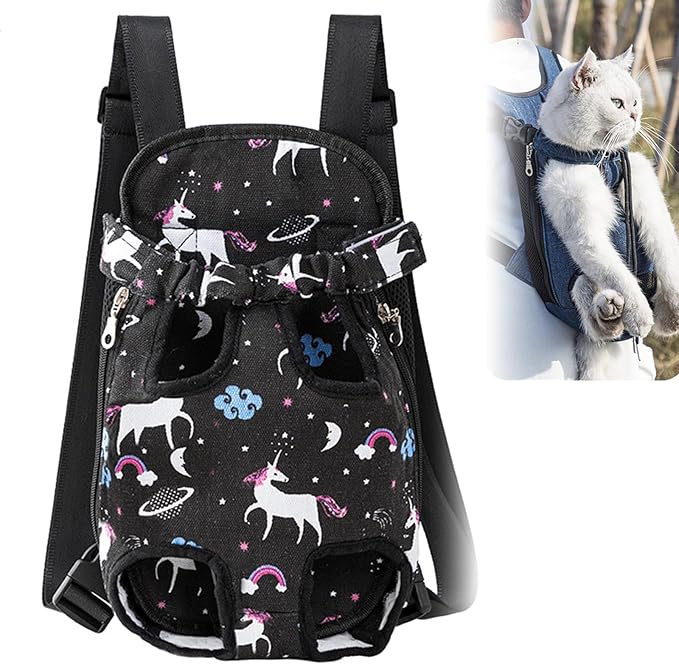 Portable Pet Carrier Backpack, Adjustable Pet Front Cat Dog Carrier Backpack Travel Bag for Small Medium Dogs Cats Puppies, Cat Backpack Carrier for Hiking Cycling (G, S)