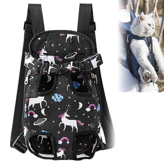 Portable Pet Carrier Backpack, Adjustable Pet Front Cat Dog Carrier Backpack Travel Bag for Small Medium Dogs Cats Puppies, Cat Backpack Carrier for Hiking Cycling (G, XL)