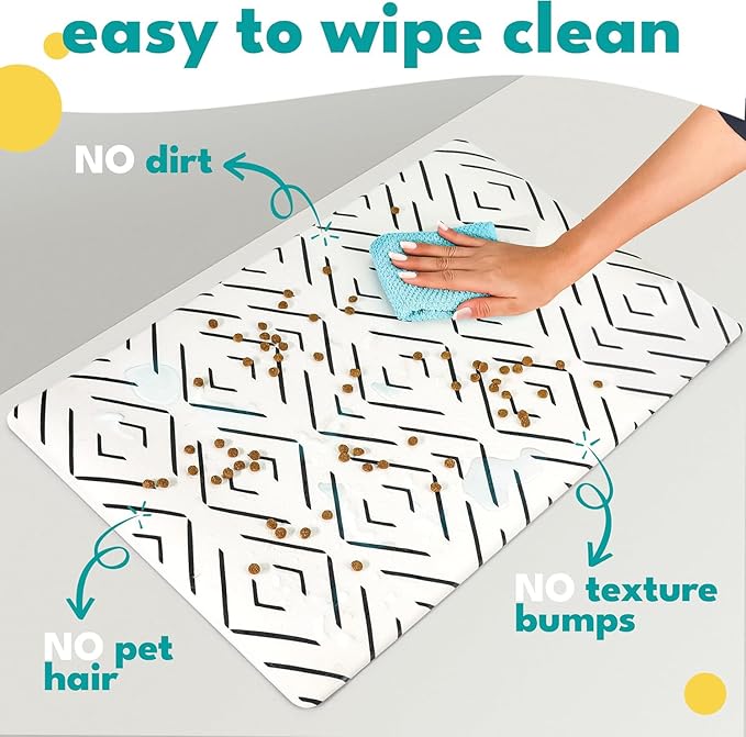 NALALAS Dog Mat for Food and Water, Cat Feeding Mat | Waterproof Dog Bowl Mat | Non-Slip Pet Food Mat for Floors | Pet Mats for Food and Water | Easy to Clean