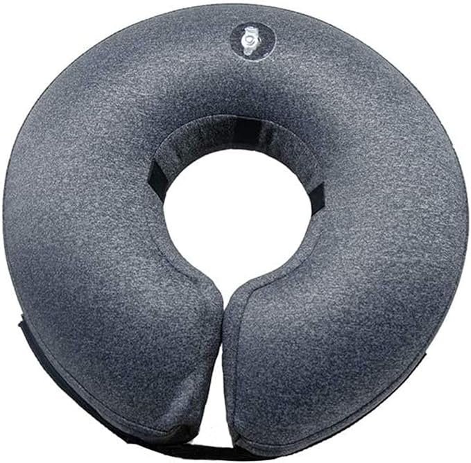 Katoggy Inflatable Cone Collar for Surgery, Soft Adjustable Blow Up Donut E-Collar for Small Medium Large Dogs and Cats
