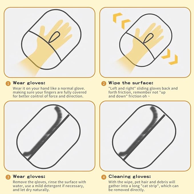 3Pcs Pet Hair Removal Glove for Cats & Dogs, Upgrade Efficient Grooming Gloves for Pet Hair, Cat Grooming Gloves for Hair Removal，Reusable Cat & Dog Hair Remover for Couch, Furniture