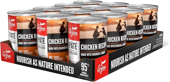 ORIJEN Pate Wet Dog Food Chicken Recipe with Liver 12.8oz Cans (12 Count)