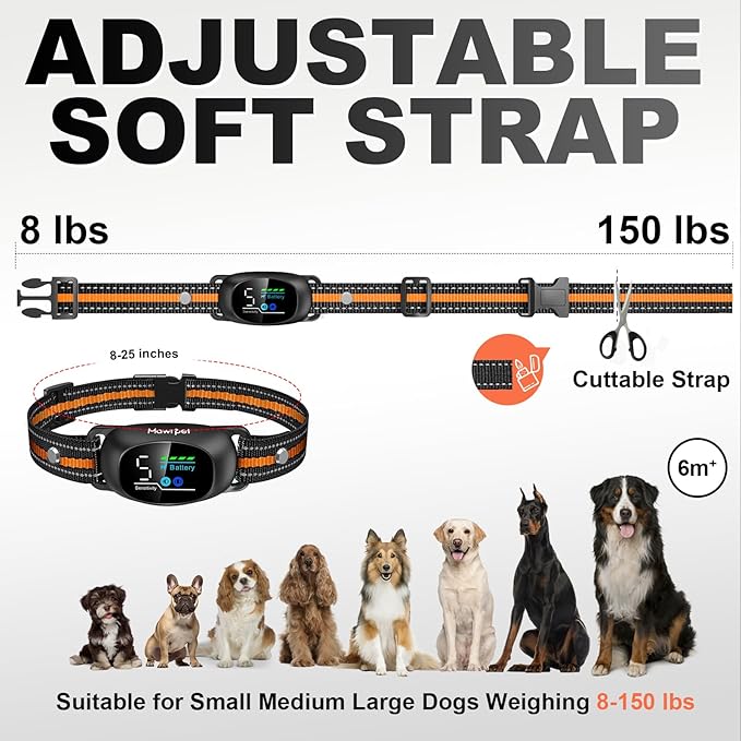 Upgraded Anti-Bark Collar with Remote Control, 2-in-1 Dog Training Collar&Dog Bark Collar with 5 Adjustable Sensitivity,Smart Anti Barking for Large Medium Small Dogs E Collar-Orange