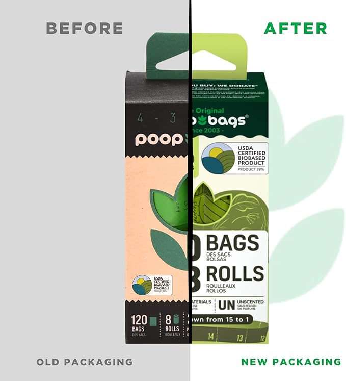 The Original Poop Bags® Dog Poop Bags Rolls – 38% Plant-Based, USDA Certified, Unscented, Leak-Proof & Durable Waste Bags for Dogs, 960 Count
