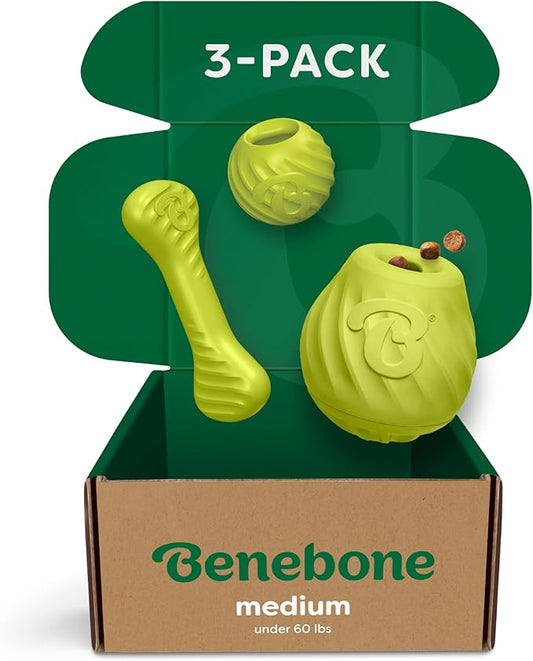Benebone 3-Pack Ball/Bone Medium/Pawbler