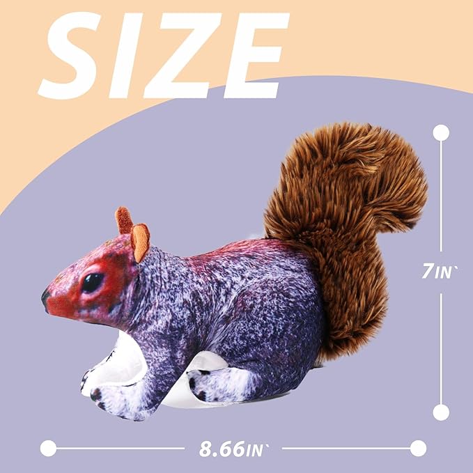 Dog Toy Squirrel, Squeaky with Soft Fabric for Small, Medium, and Large Dogs Daily Companionship, Training Reward Gift