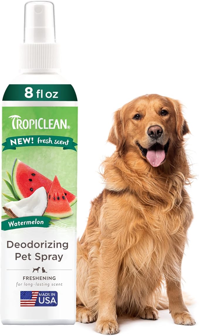 TropiClean Watermelon Cat & Dog Deodorizing Spray | Cat & Dog Grooming Supplies | 8 oz | Made in the USA