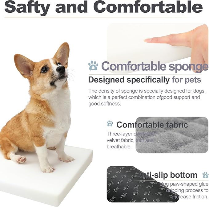 Youvee Dogs Car Seat and Bed 2 in 1,Pet Car Bed for 2 Small or 1 Medium/Large Dog up to 60 lbs,Dog Booster for car Back Seat,Comfortable,Fully Detachable and Washable(Black Outside Brown Inside)