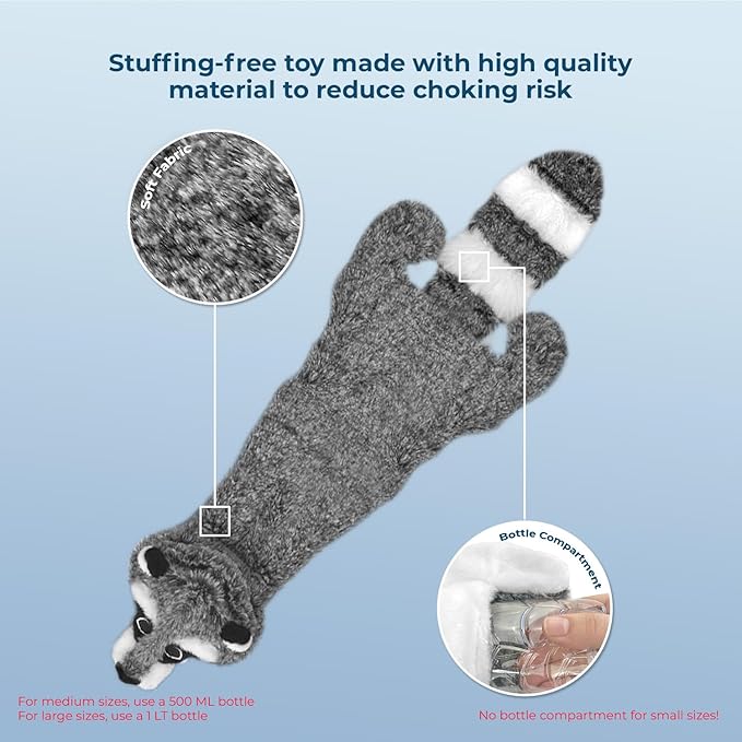 Best Pet Supplies Squeaky Dog Toys with Soft Durable Fabric for Small, Medium and Large Pets Interactive Toy for Indoor Play, Supports Active Biting and Play - Raccoon, Medium