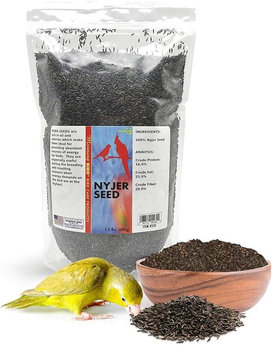 Morning Bird Nyjer Seed for Birds 1.5 lbs – Energizing Nutrition with Rich in Vitamins and Supplements – Ideal Bird Food for Breeding & Molting – Nyjer & Finch Seed for All Birds