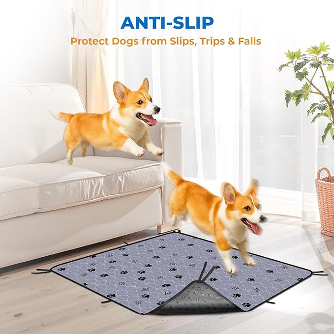 Fostanfly Washable Pee Pads for Dogs, 72"x72"-2 Pack Extra Large Reusable Potty Pads for Floor, Non-Slip Waterproof Pet Playpen Mat for Puppy/Senior Dog Whelping Incontinence