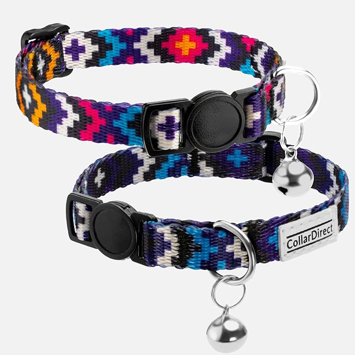 CollarDirect Cat Collar Breakaway with Removable Bell Set of 2 PCS