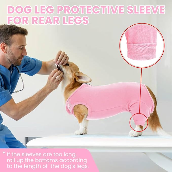 Nanaki Dog Wound Care Shirt, Leg Sleeves to Stop Licking Rear Leg and Abdomen, Surgery Suit for Female Spay, Onesie for Surgery Female, Surgical Recovery Suit Wound Heal Clothes