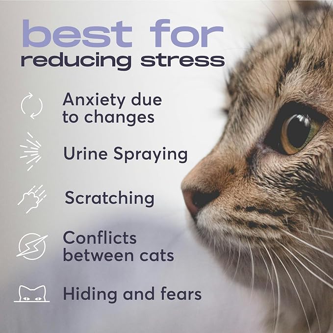 Cat Calming Diffuser Refills – Long-Lasting 30-Day Formula with Pheromones for Stress Relief, Relaxation, and Anxiety Reduction in Cats Easy to Use – (3 Refills)