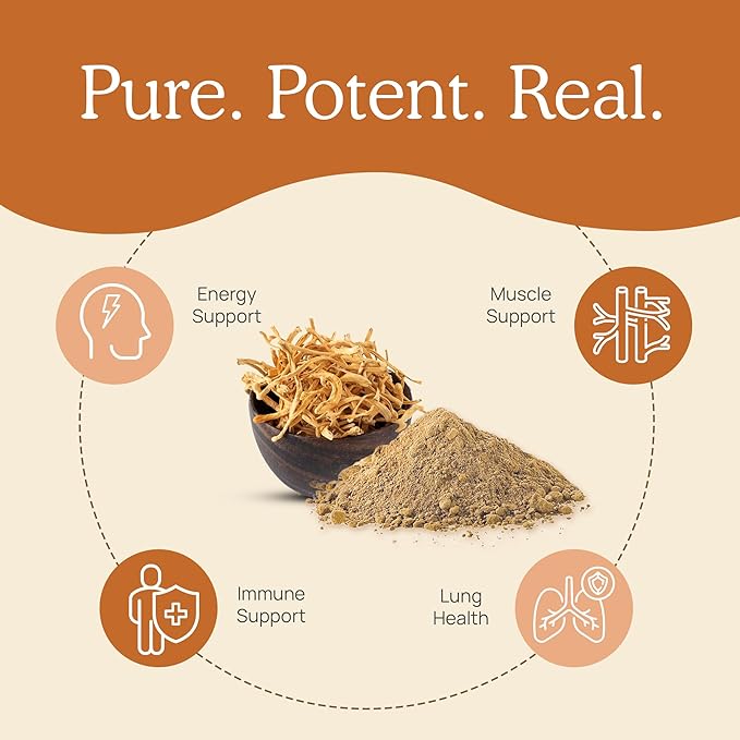 Real Mushrooms Capsules Supplements - Organic Cordyceps Mushroom Powder in Capsules - Energy and Performance Mushrooms with Verified Beta Glucans - Vegan, Non-GMO, 300 Capsules