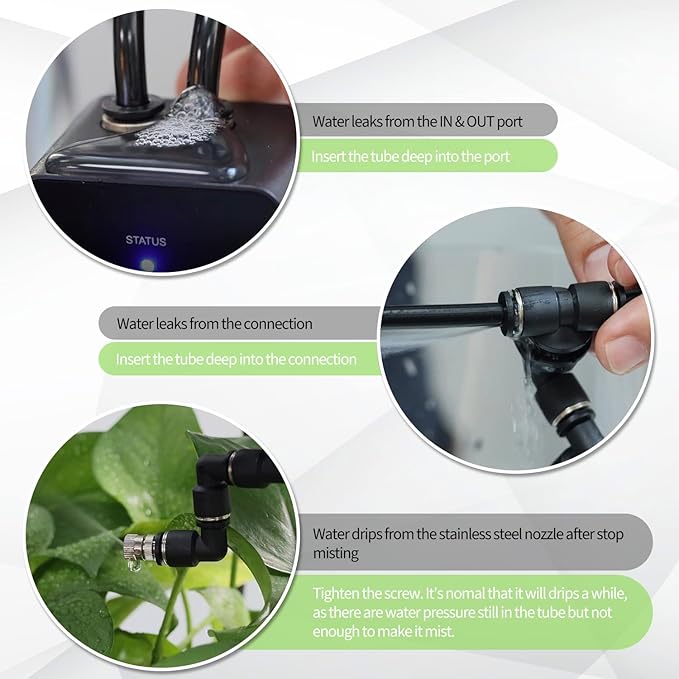 moistenland Reptile Humidifier, Misting System for Terrariums, Automatic with Adjustable Spray Nozzles, Black