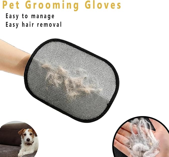 1PCS Pet Hair Removal Gloves, Cat and Dog Hair Remover, Electrostatic Gloves Pet Hair, Washable Reusable - Efficient Cleaning Pet Hair Removal Tool
